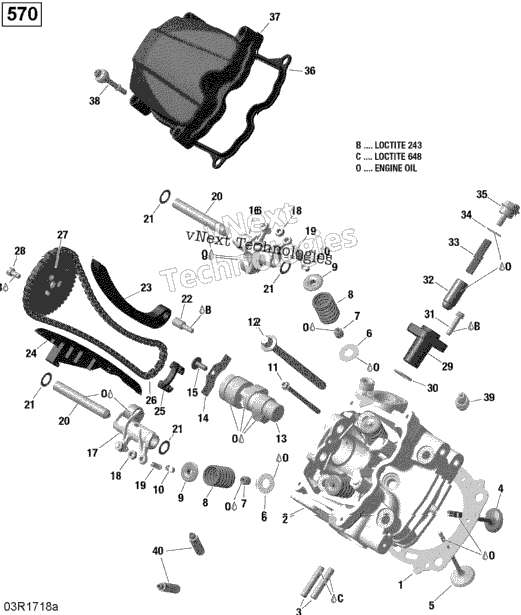 Cylinder Head, Front - 570 Efi