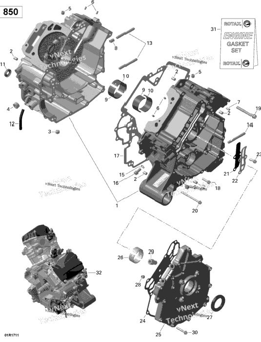 Crankcase - 850 Efi