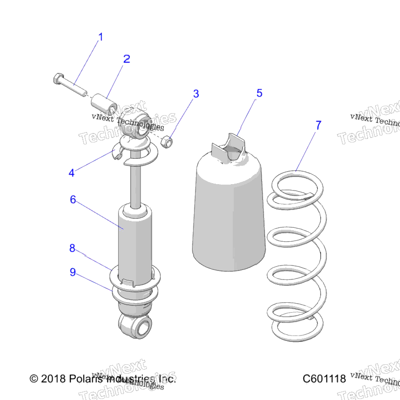 Suspension, Shock, Front Track (C601118)