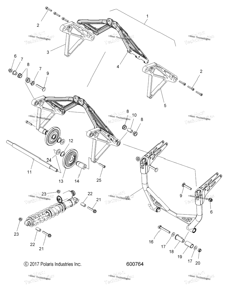 Suspension, Crank Asm., Rear All Options