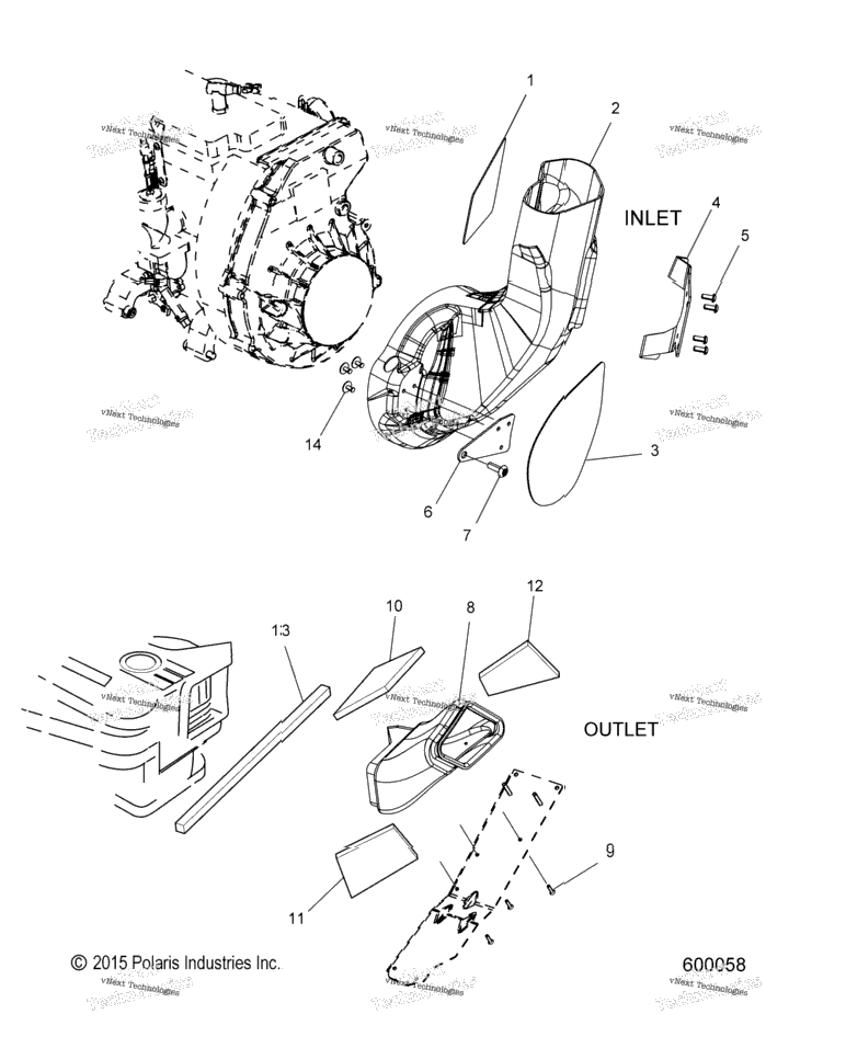 Engine, Air Inlet & Outlet Ducts