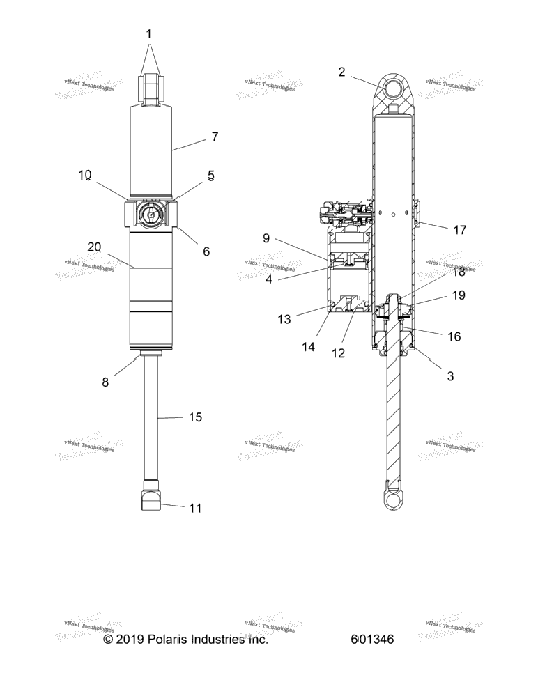 Suspension, Shock, Rear Track (601346)