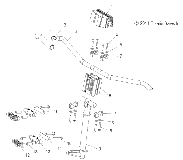 Steering, Upper & Handlebar Asm