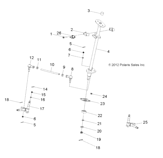 Steering, Steering Post & Tie Rod Asm