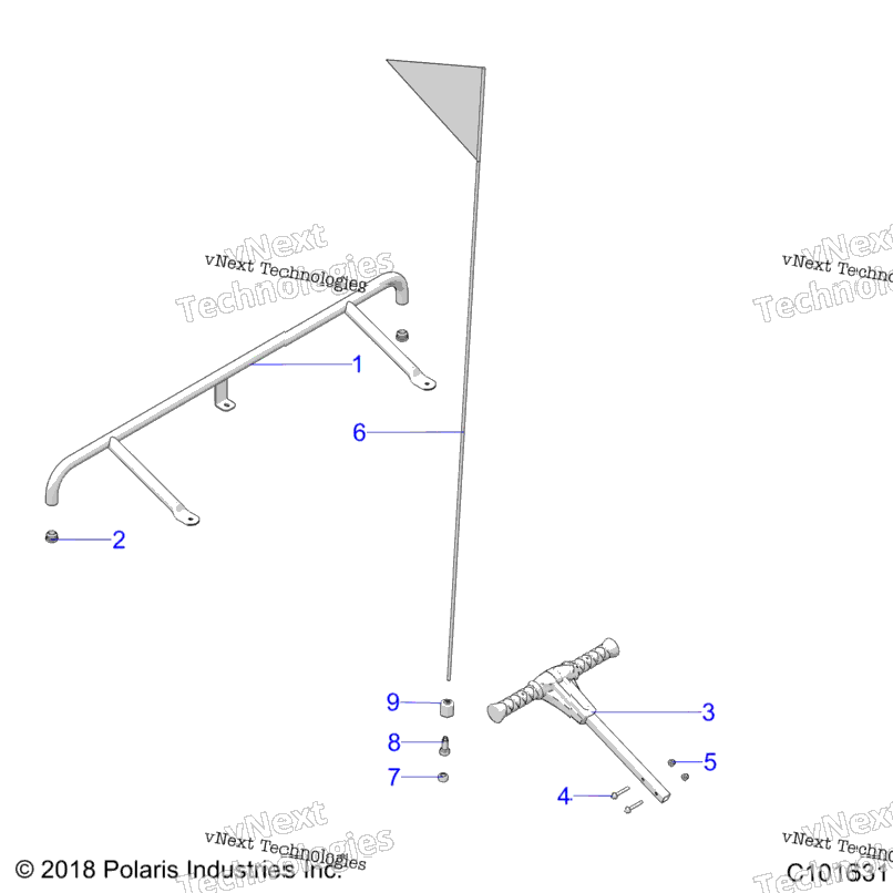 Body, Bumper, Rear, Flag, And Pass Handle