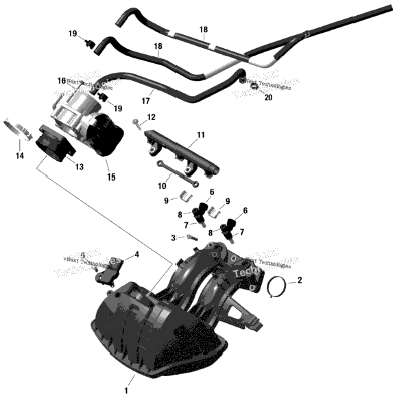 Rotax - Air Intake Manifold And Throttle Body 1