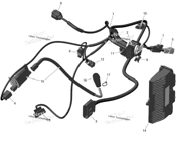 Rotax - Engine Harness And Electronic Module - 450 - 6X6 - International