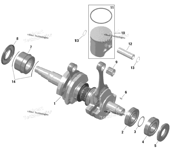 Engine - Crankshaft And Pistons - 850 E-Tec