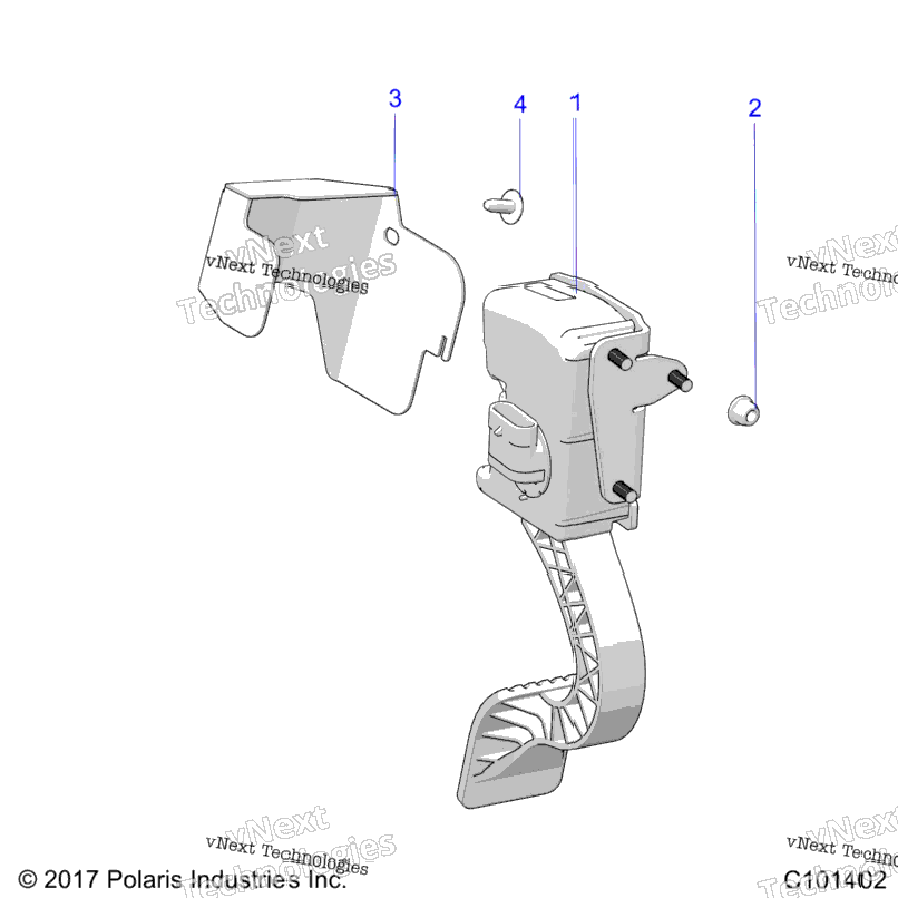 Engine, Throttle Pedal And Mount