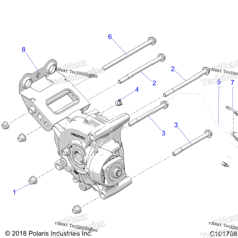 Drive Train, Gearcase Mounting, Rear