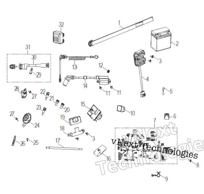 Electrical, Switches, Harness & Indicators