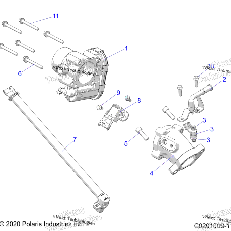 Engine, Throttle Body & Fuel Rail