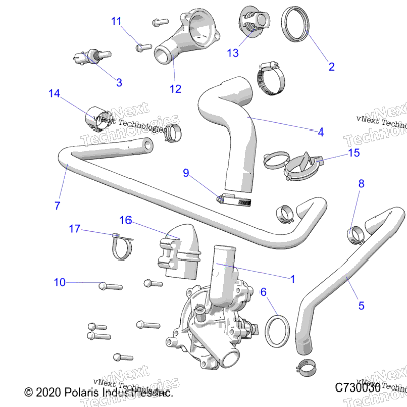 Engine, Waterpump And Bypass