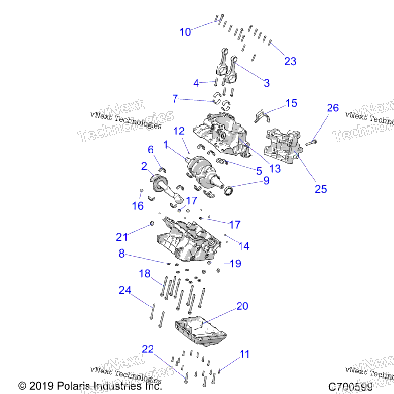 Engine, Crankcase And Crankshaft