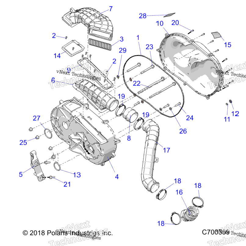 Drive Train, Clutch Cover And Ducting