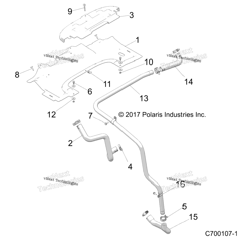 Engine, Cooling Hoses And Shrouds