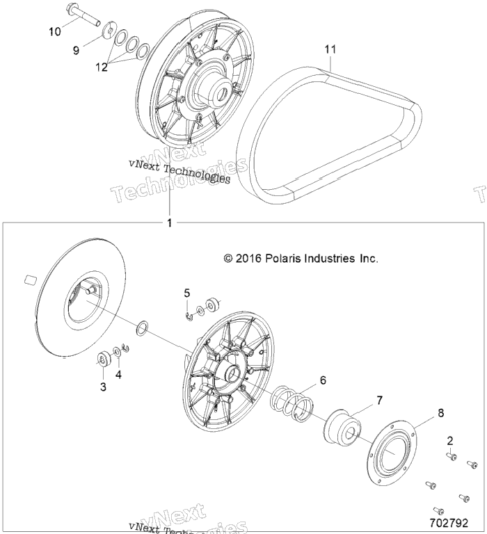 Drive Train, Secondary Clutch Z21cha57k2