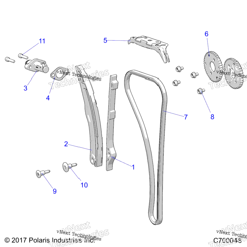 Engine, Cam Chain And Tensioner