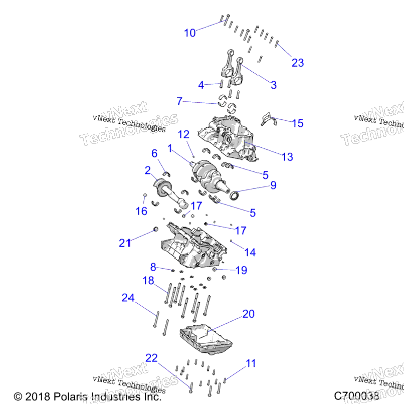 Engine, Crankcase And Crankshaft