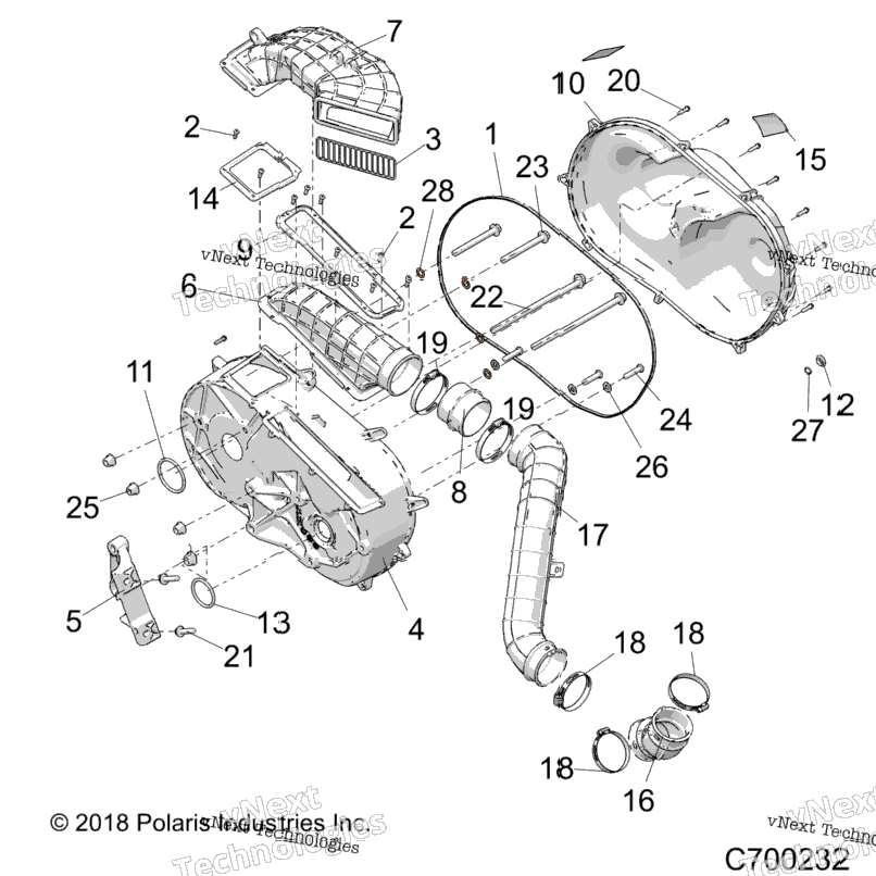 Drive Train, Clutch Cover And Ducting