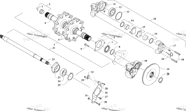 Drive Train Shafts And Brake Assemblies