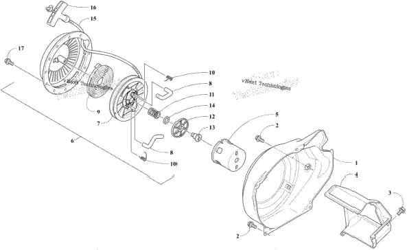 Recoil Starter And Air Shroud Assembly