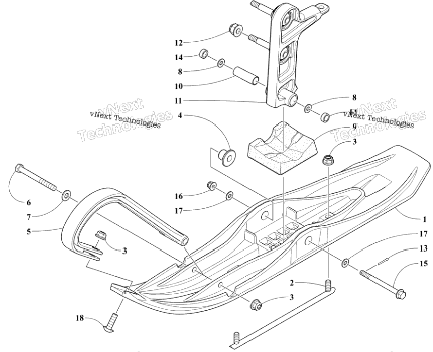 Ski And Spindle Assembly