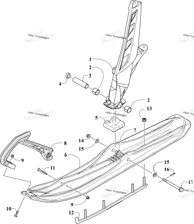 Ski And Spindle Assembly