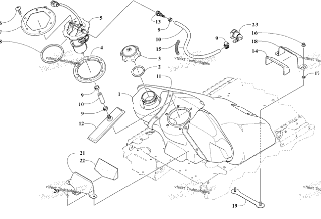 Gas Tank And Fuel Pump Assembly