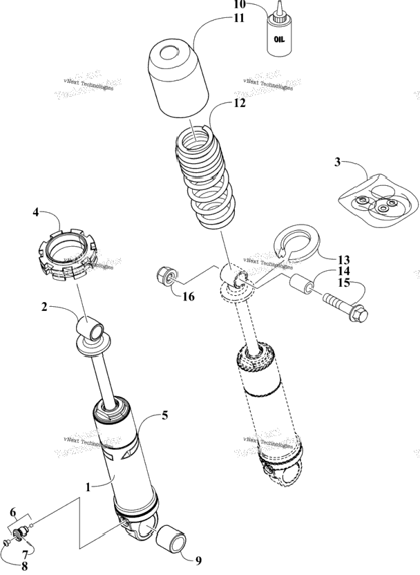 Rear Suspension Front Arm Shock Absorber