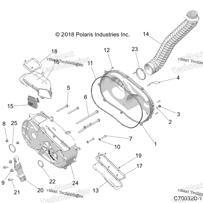 Drive Train, Clutch Cover And Ducting