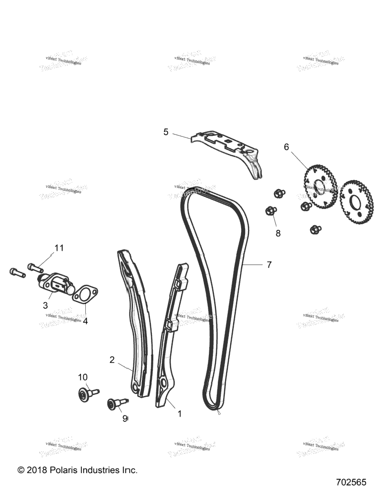 Engine, Cam Chain And Tensioner