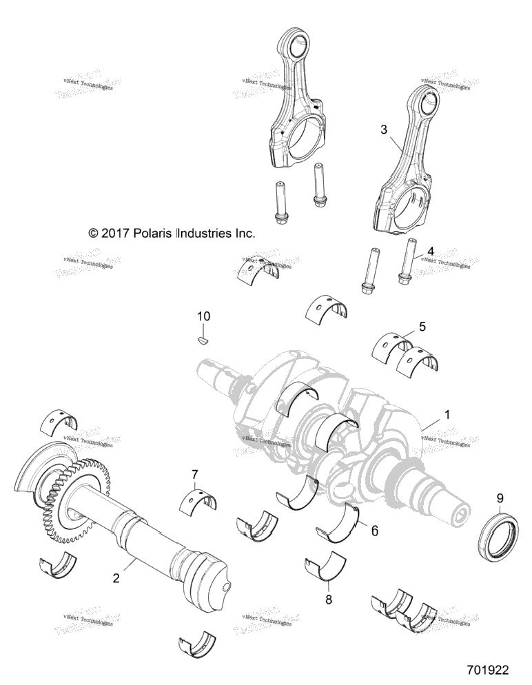 Engine, Crankshaft And Bearings