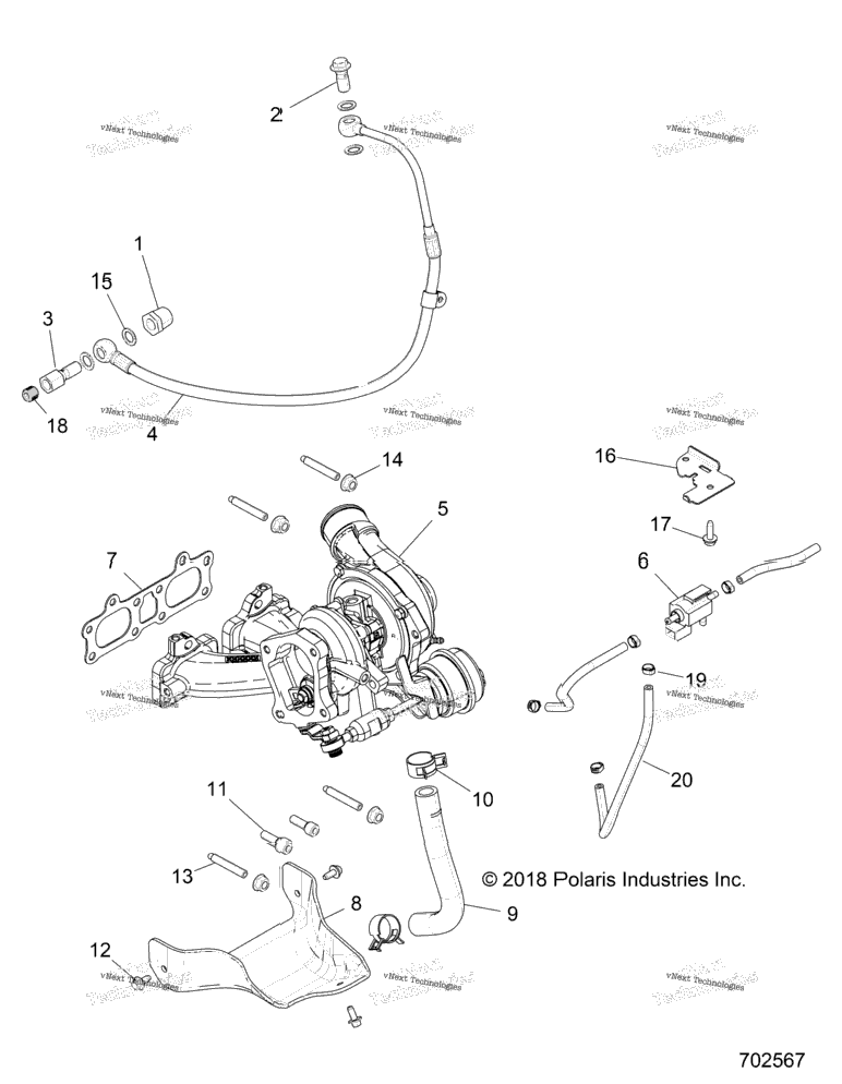 Engine, Turbo Charger Mounting