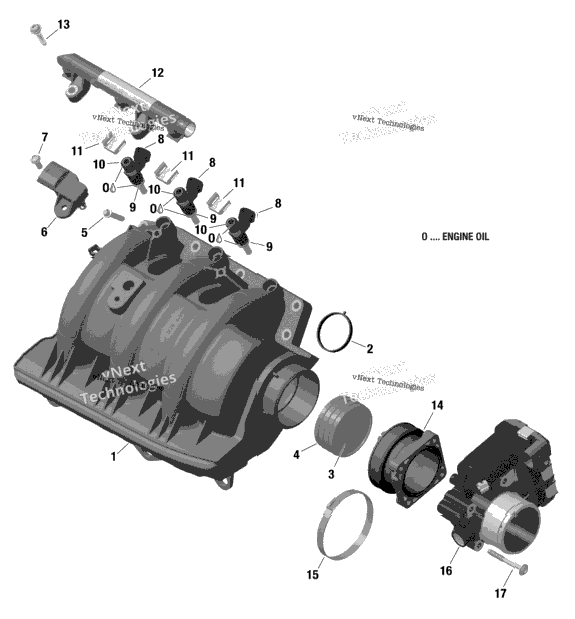 Rotax - Air Intake Manifold And Throttle Body - 903  Built Up To Sept 28 2020