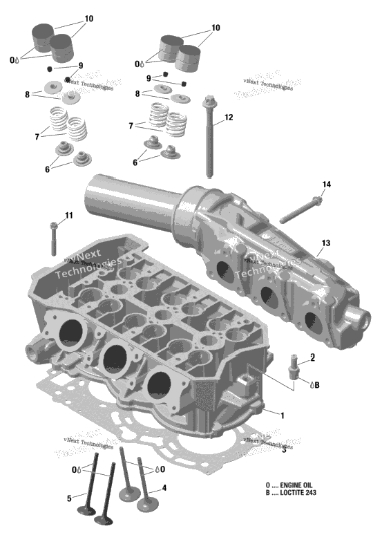 Rotax - Cylinder Head And Exhaust Manifold - 903  Built Up To Sept 28 2020