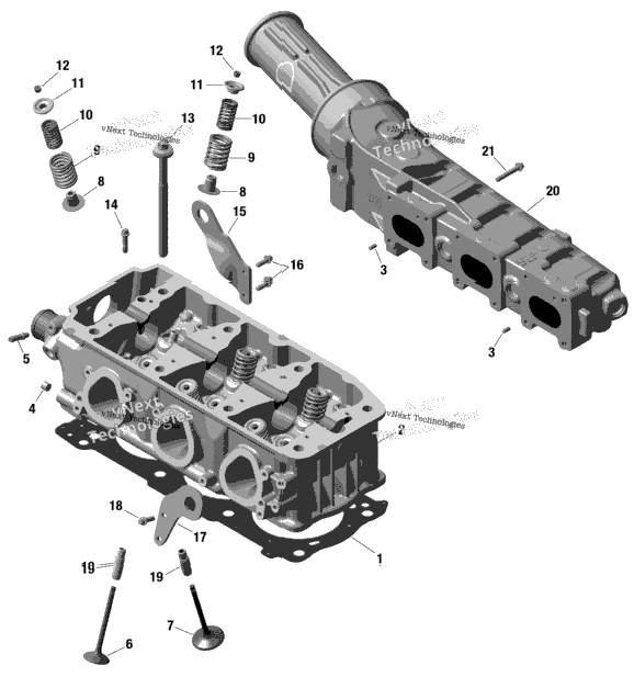 Rotax - Cylinder Head And Exhaust Manifold