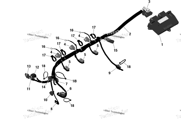 Rotax - Engine Harness And Electronic Module Without Idf