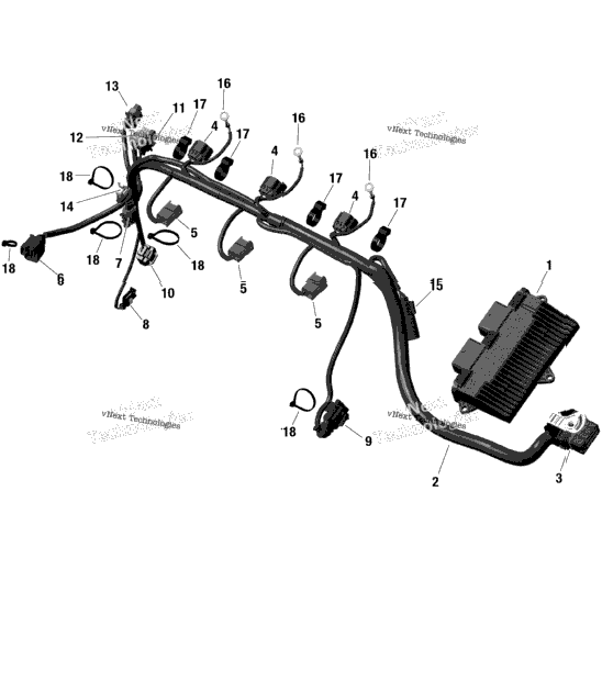 Electric - Engine Harness - 130Hp