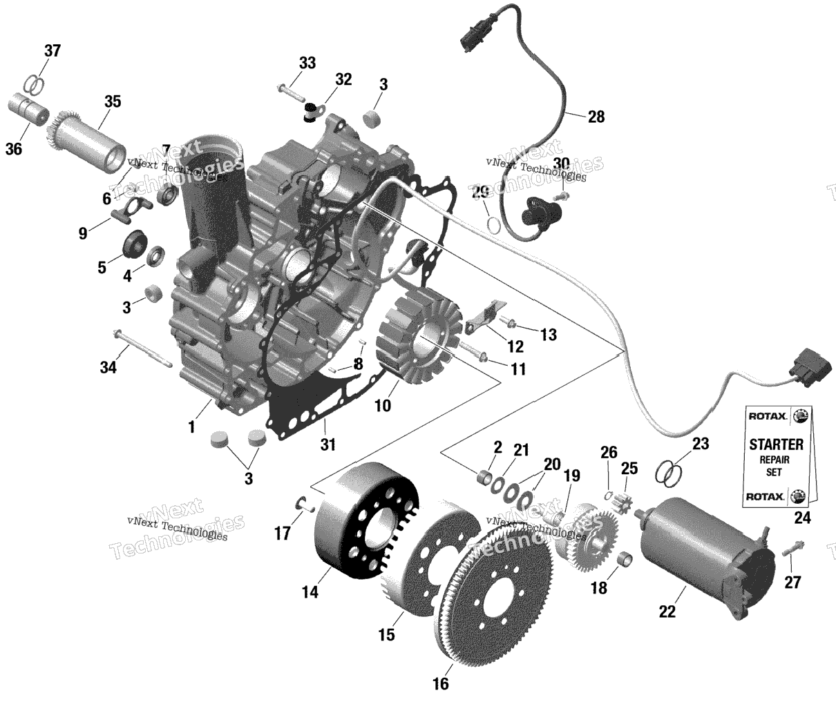 Rotax - Magneto And Electric Starter - With Idf