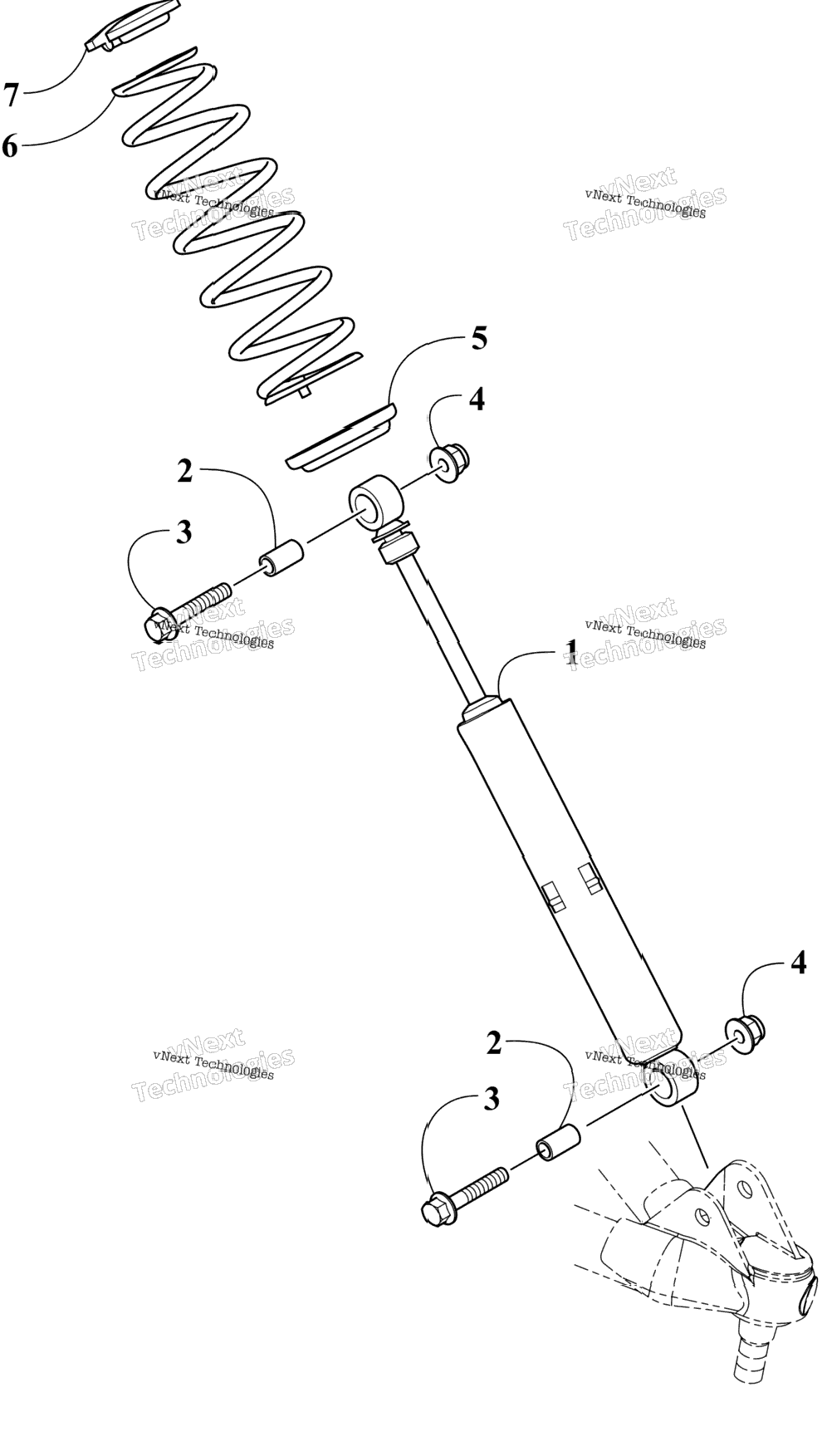 Front Suspension Shock Absorber Assembly