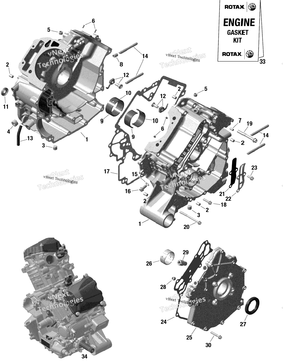 Rotax - Crankcase - 215 - 349