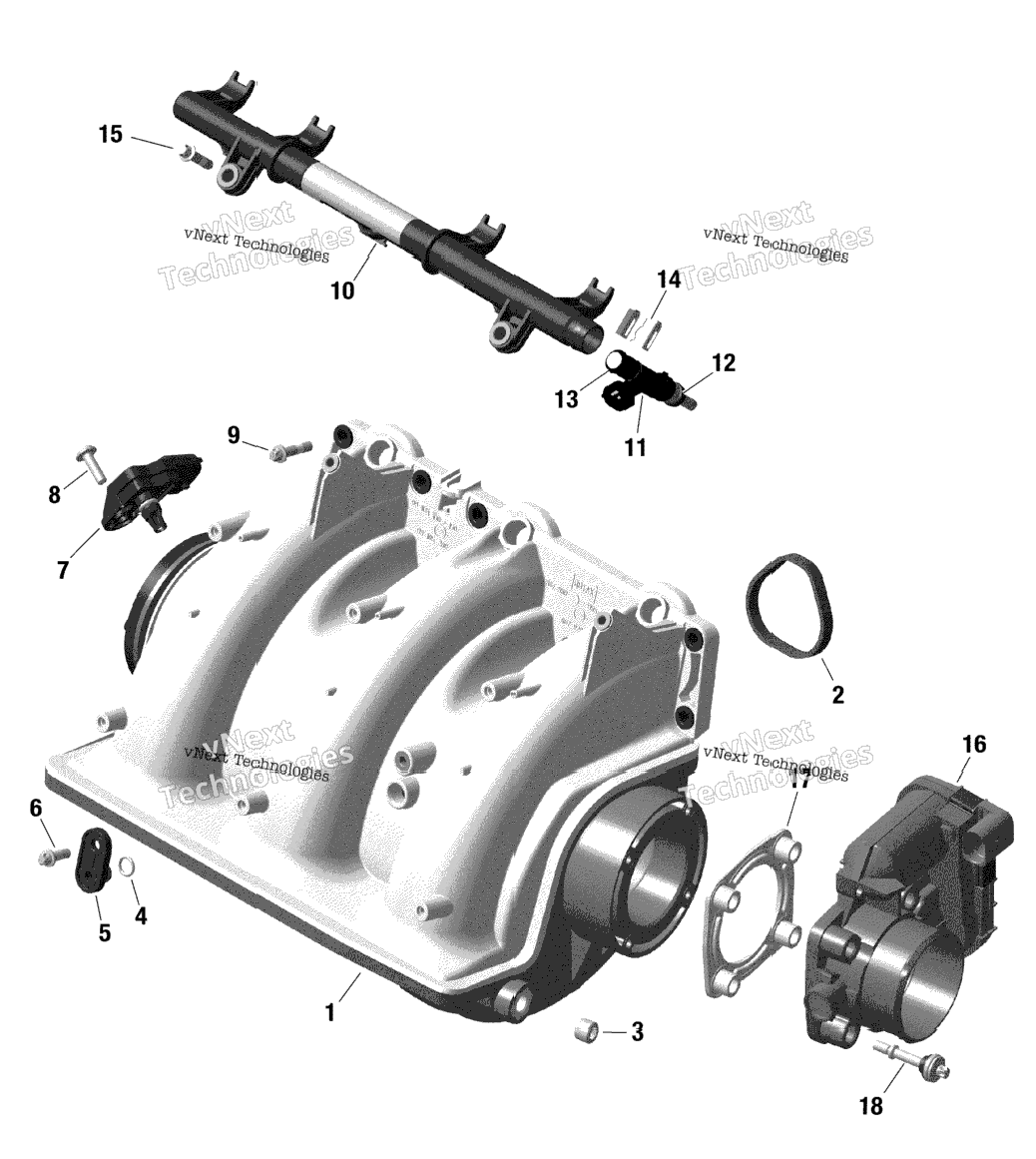 Rotax - Air Intake Manifold And Throttle Body