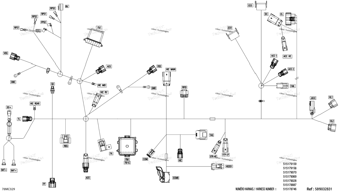 Electric - Main Harness - 515178887 - Model With Vip Hi-End Gauge