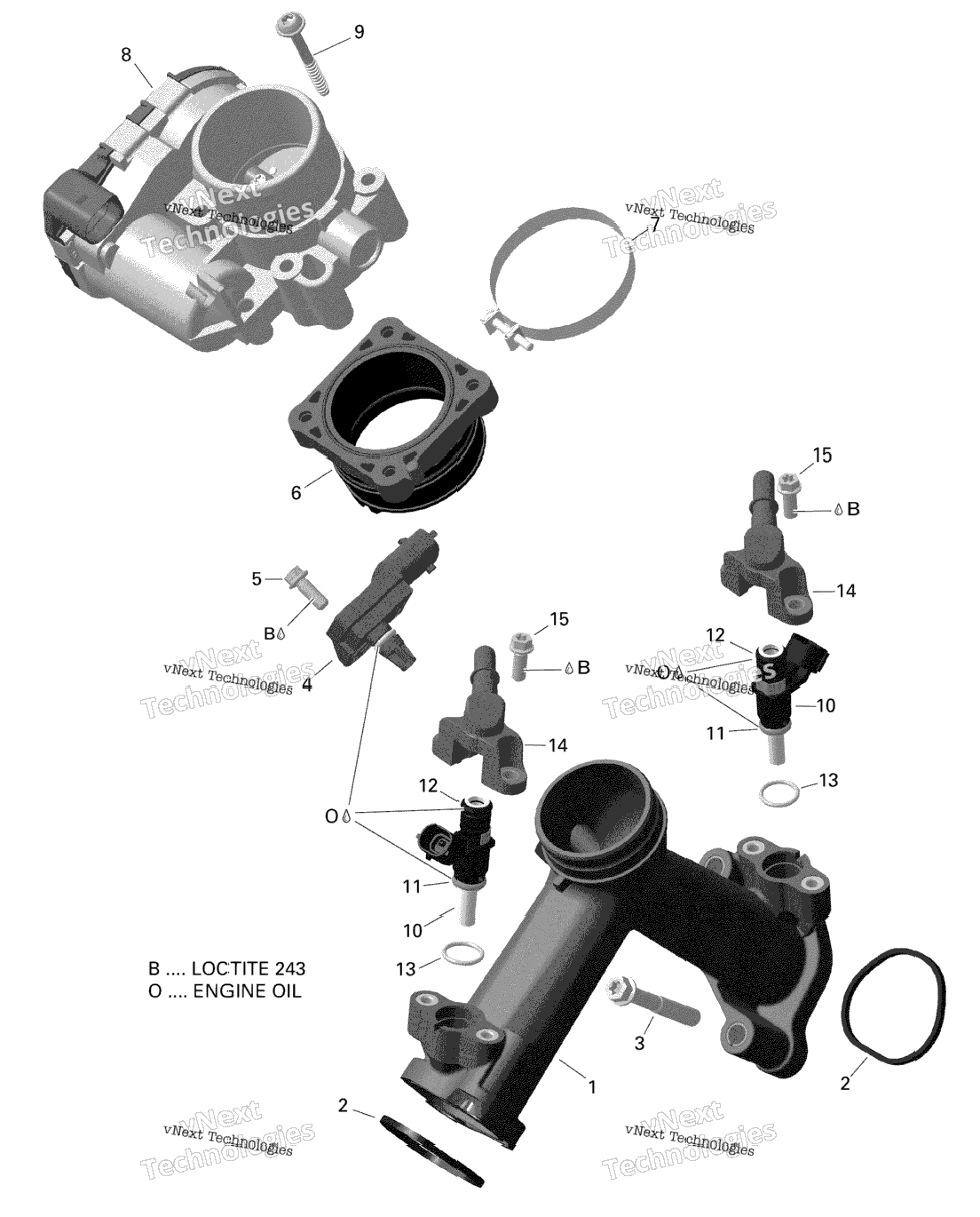 Rotax - Air Intake Manifold And Throttle Body - V2