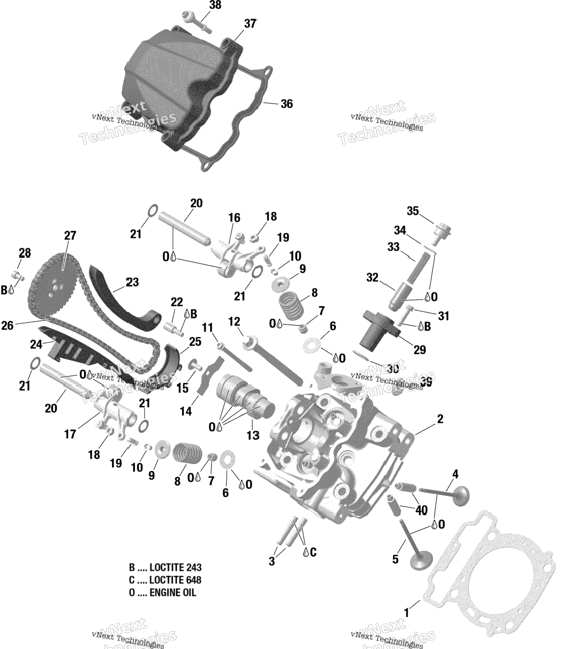 Rotax - Cylinder Head, Front