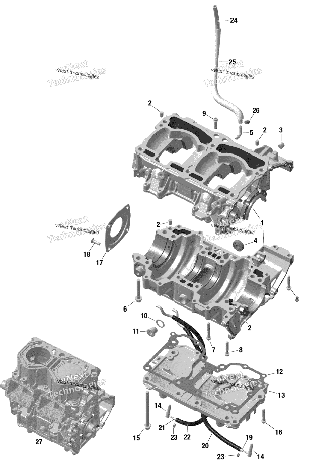 Rotax - Crankcase - Manual And Electric Start