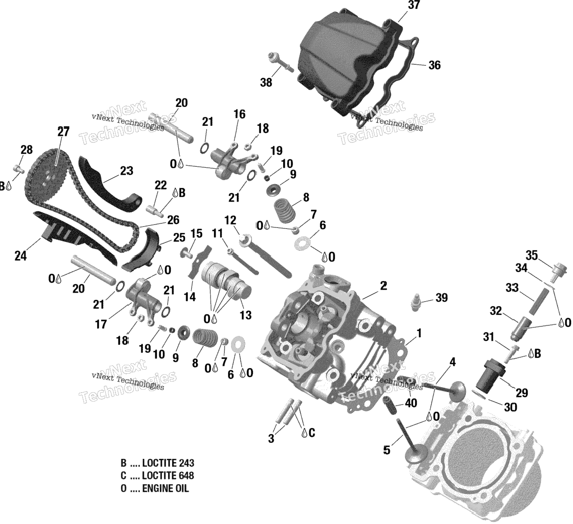 Rotax - Cylinder Head, Front