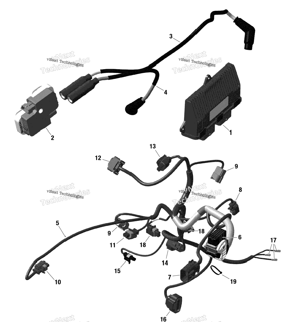 Rotax - Engine Harness And Electronic Module - 322