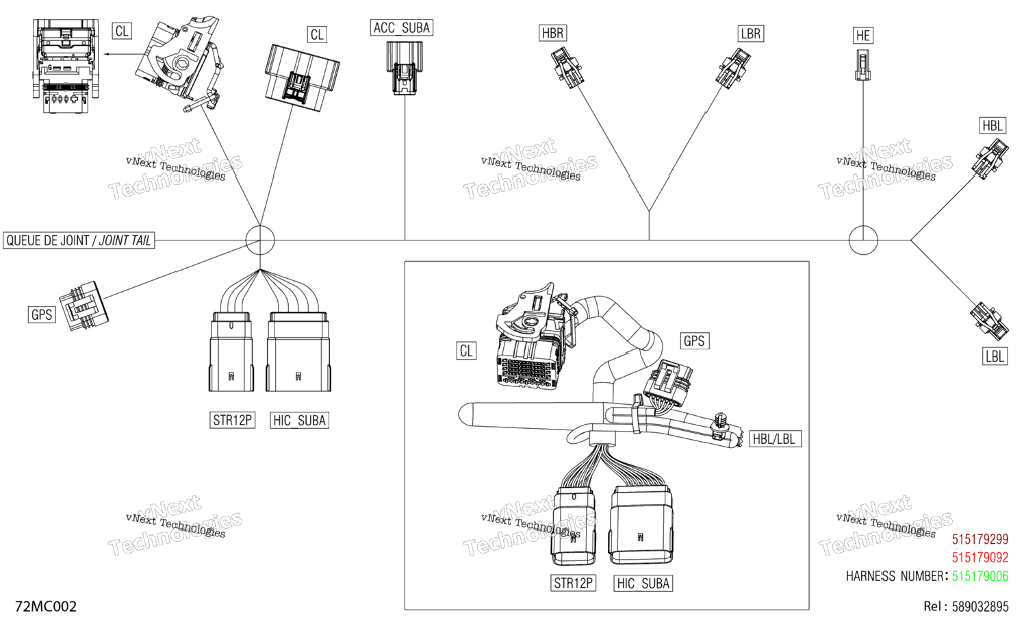 Electric - Hood Wiring Harness - 515179299 - Model With Touch Screen